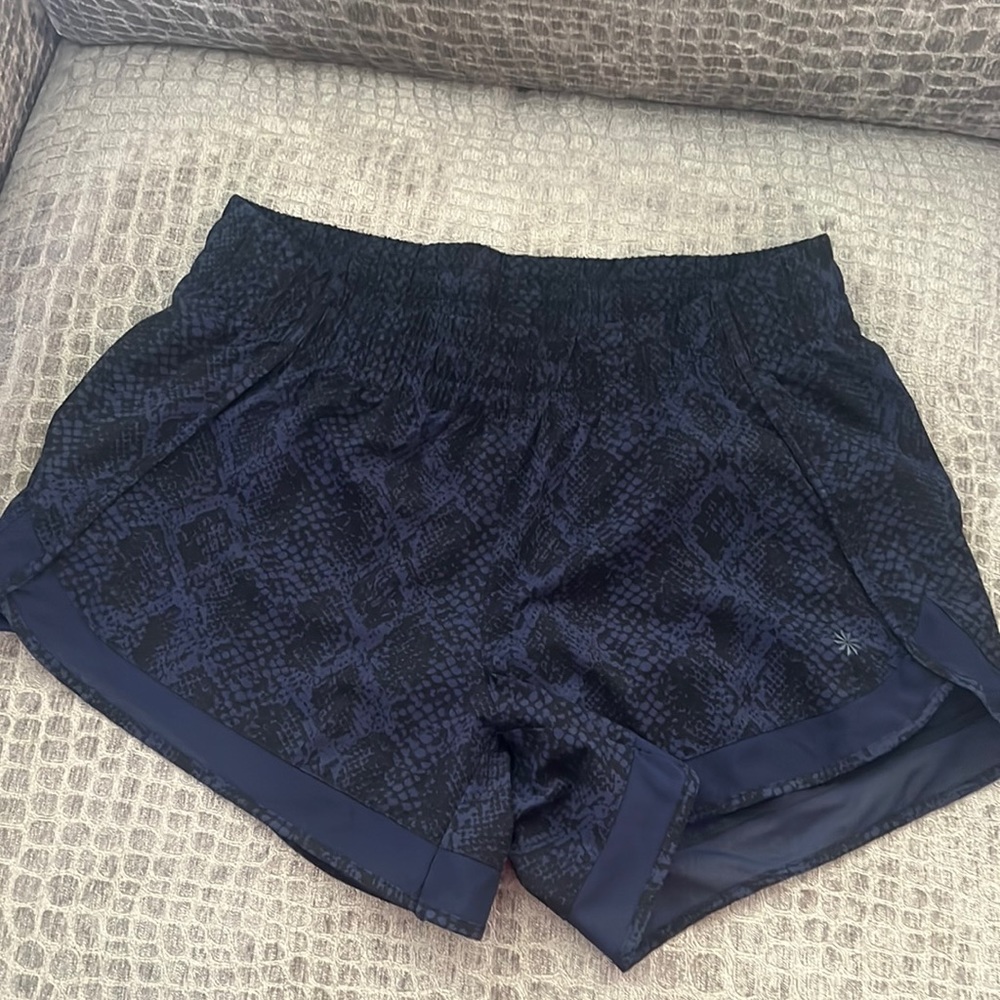 Athleta Mesh Racer Run Shorts, 4”